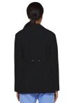 Women's Black Snap Front Lab Coat - 28