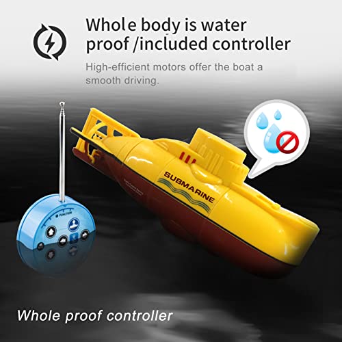 GoolRC Mini Waterproof RC Submarine Toy - Yellow