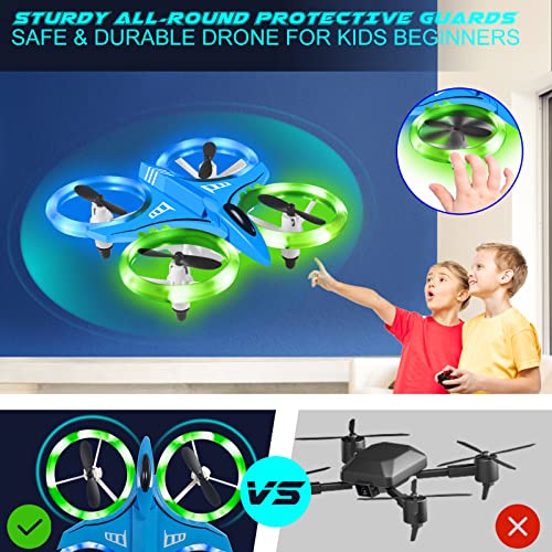 AUBNICO LED RC Drone for Kids - Blue