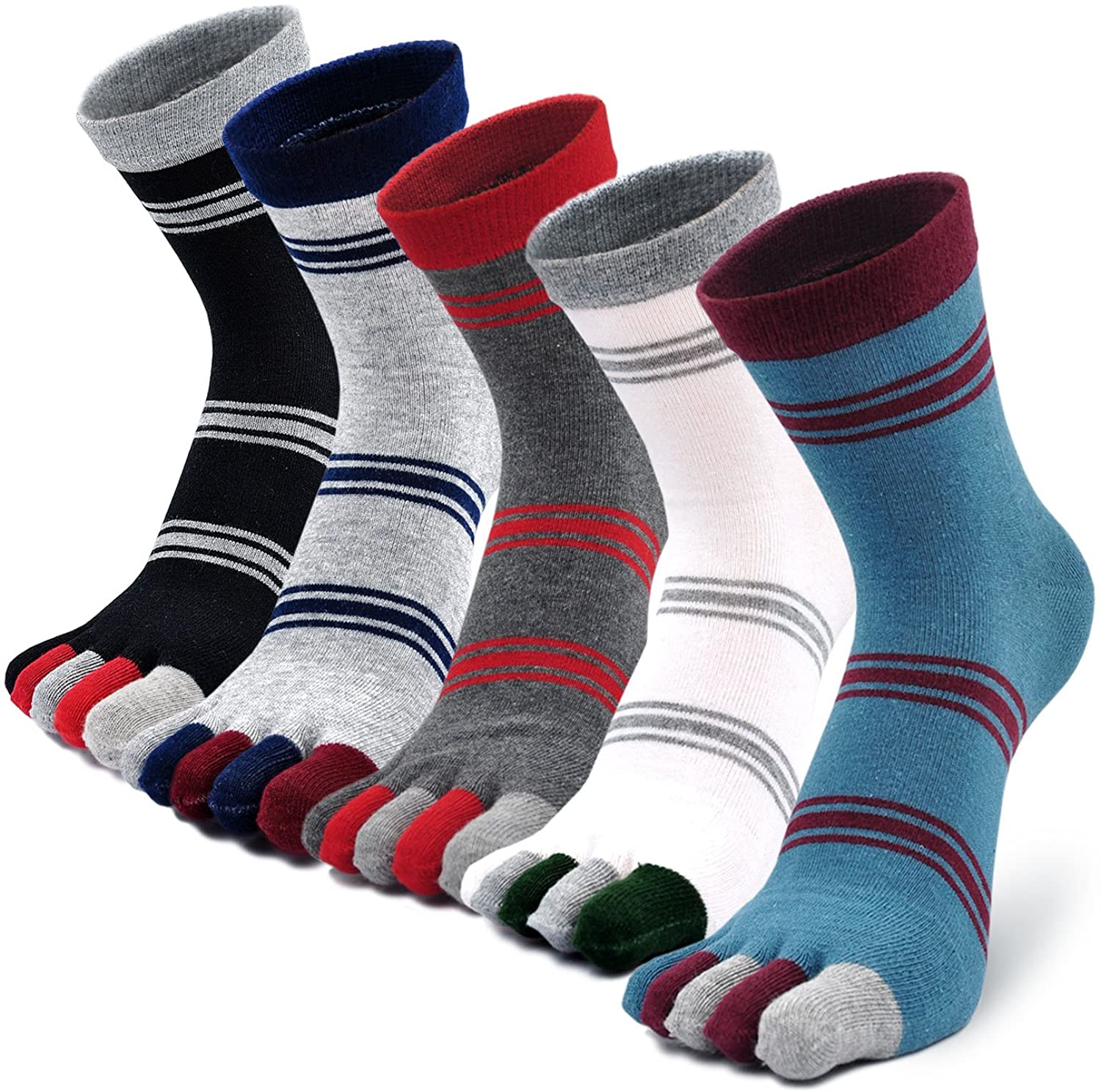 Men's Striped Toe Socks for Running
