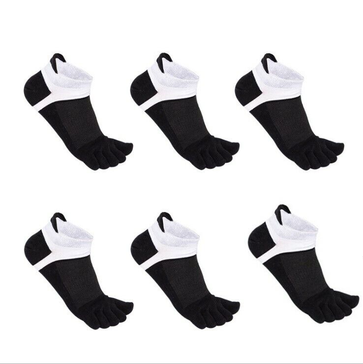 Men's 6-Pack Cotton Toe Socks for Sports