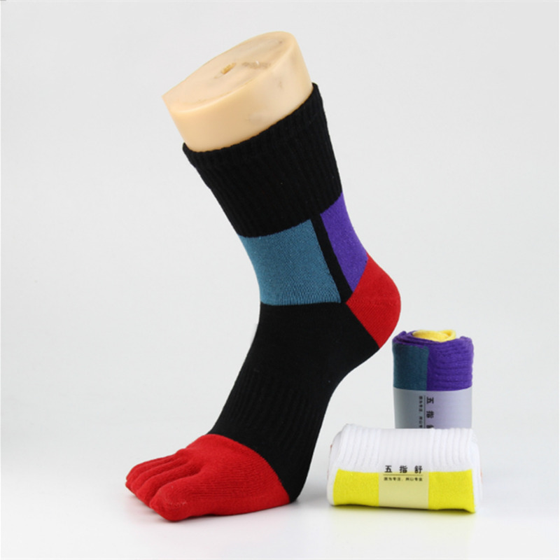 Men's 5 Pairs Striped Toe Socks for Vibram