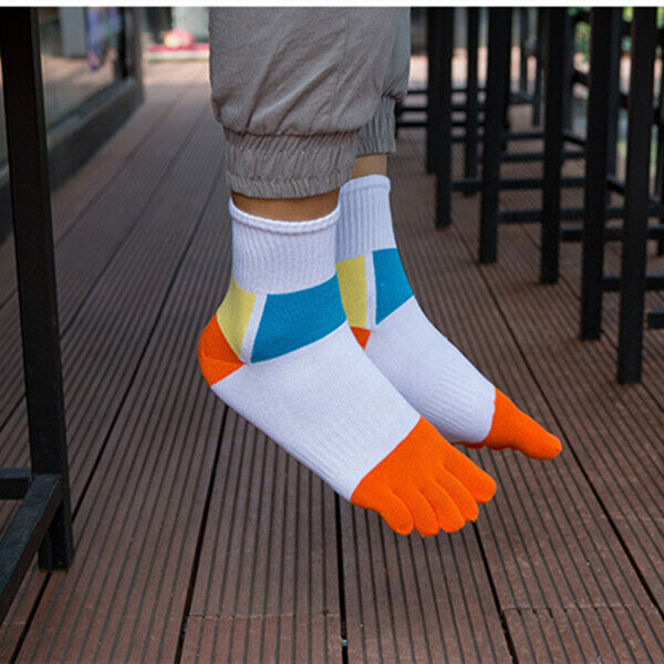 Men's 5 Pairs Striped Toe Socks for Vibram