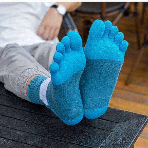 Men's 5 Pairs Striped Toe Socks for Vibram