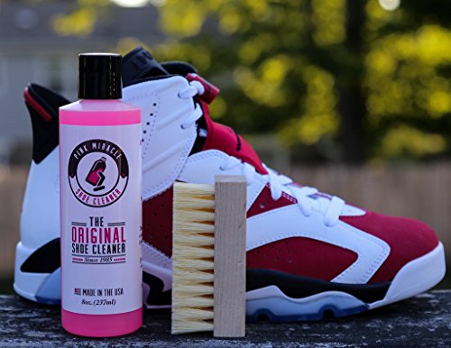 Pink Miracle Shoe Cleaner Kit 8oz Bottle Fabric Cleaner For Leather, Whites, and Nubuck Sneakers