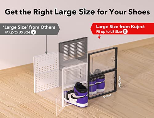 Clear Stackable Shoe Containers, Size 11 Fit