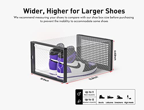 Clear Stackable Shoe Containers, Size 11 Fit