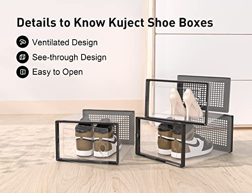 Clear Stackable Shoe Containers, Size 11 Fit
