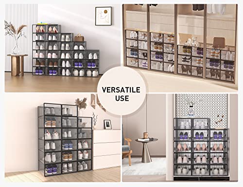 Clear Stackable Shoe Containers, Size 11 Fit