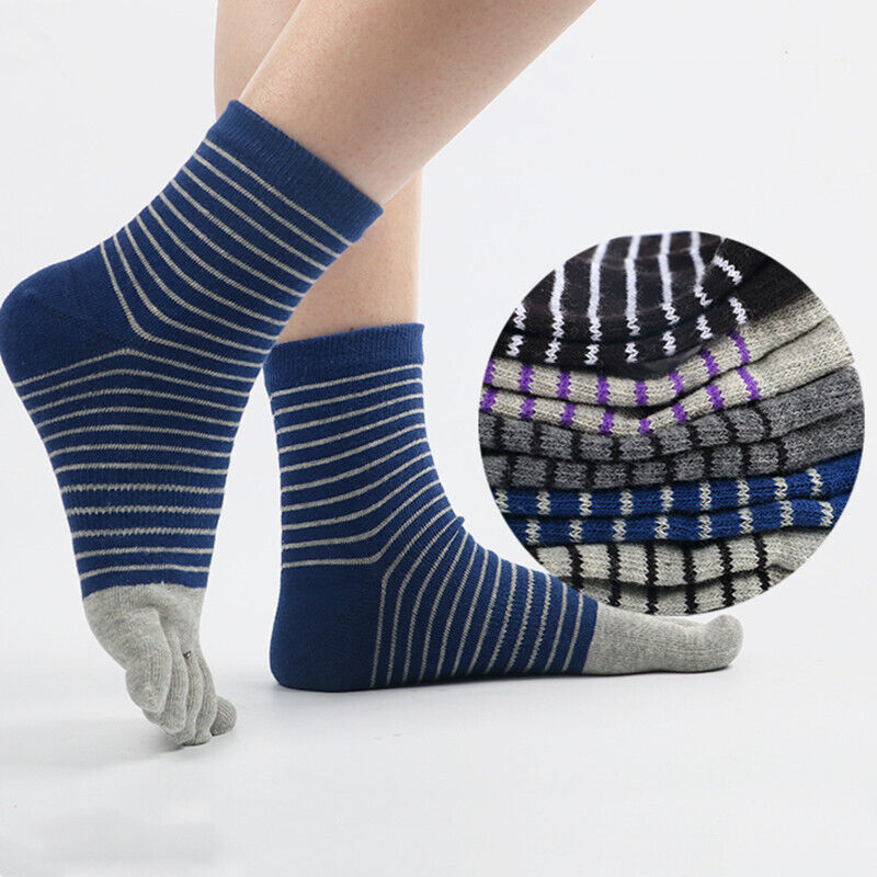Women's Striped Cotton FiveFinger Socks