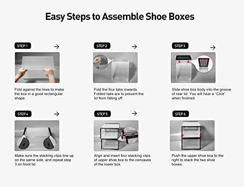 Clear Stackable Shoe Containers, Size 11 Fit