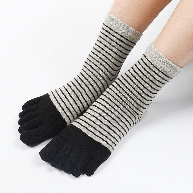 Women's Striped Cotton FiveFinger Socks