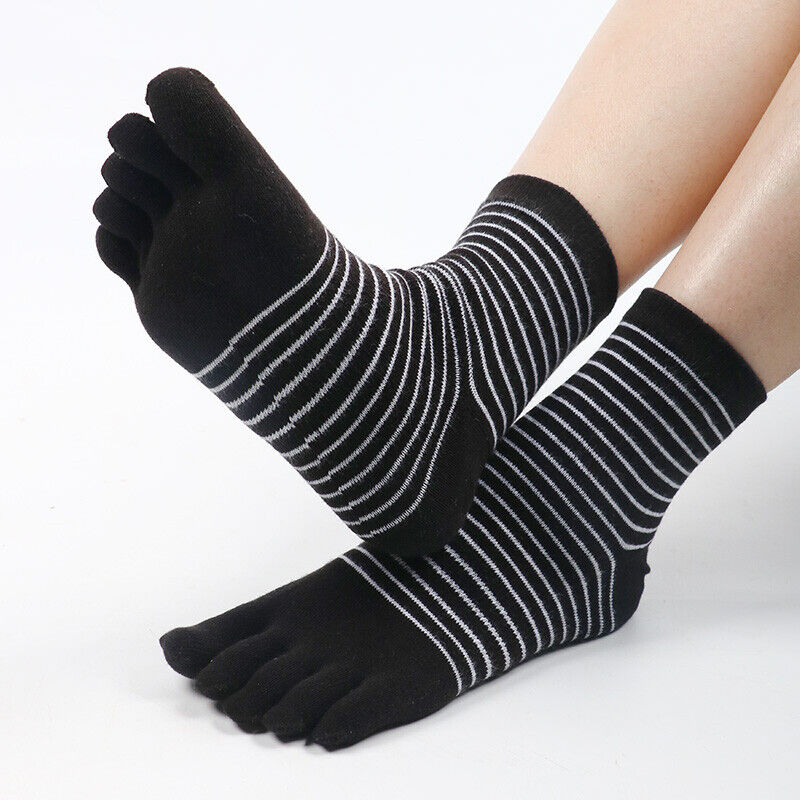 Women's Striped Cotton FiveFinger Socks
