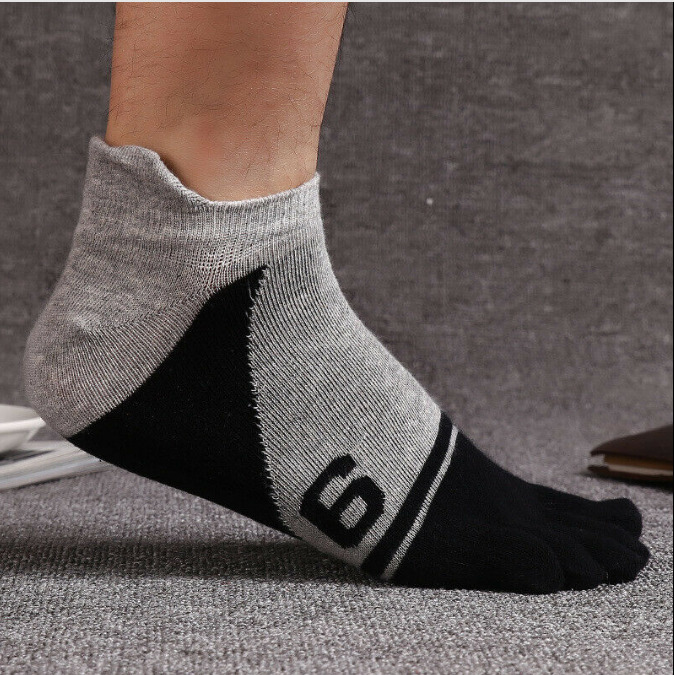 Men's Multicolor Five Finger Ankle Socks - 5 Pack