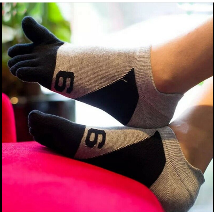 Men's Multicolor Five Finger Ankle Socks - 5 Pack