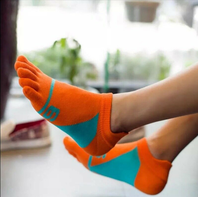 Men's Multicolor Five Finger Ankle Socks - 5 Pack