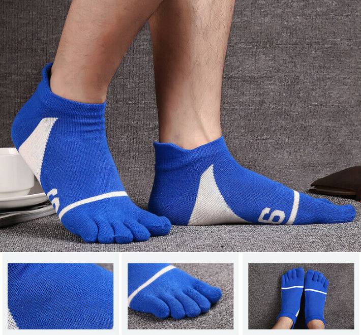 Men's Multicolor Five Finger Ankle Socks - 5 Pack