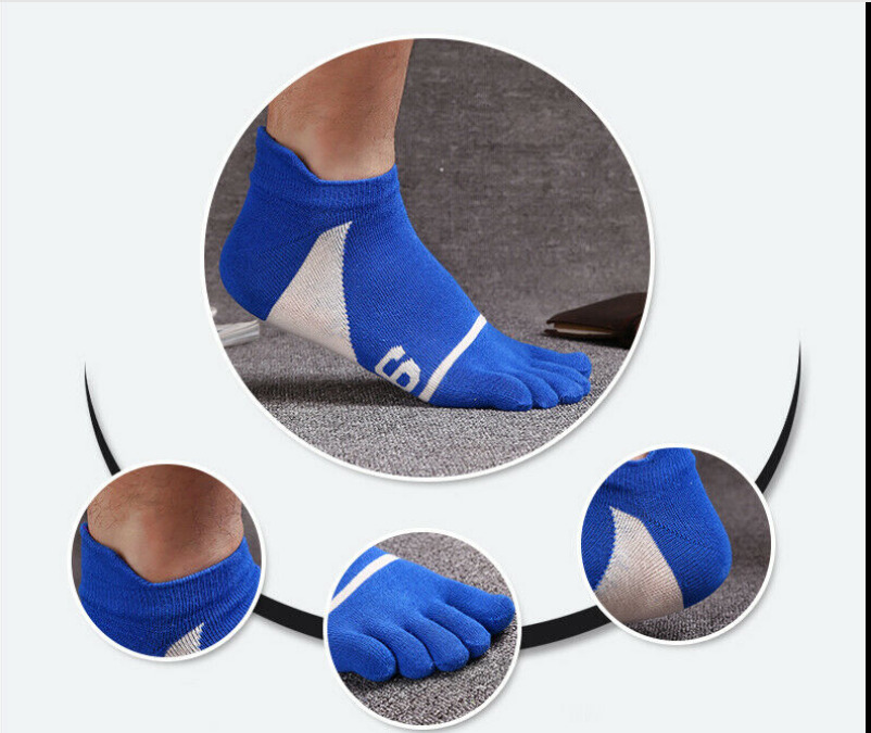 Men's Multicolor Five Finger Ankle Socks - 5 Pack