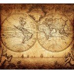 Meishe Art Vintage Old World Map Poster Print Art 1733 Nautical Sailing Ship Map Home Wall Decor(45.7cm x 40.9cm) [Unknown Binding]