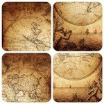 Meishe Art Vintage Old World Map Poster Print Art 1733 Nautical Sailing Ship Map Home Wall Decor(45.7cm x 40.9cm) [Unknown Binding]