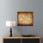 Meishe Art Vintage Old World Map Poster Print Art 1733 Nautical Sailing Ship Map Home Wall Decor(45.7cm x 40.9cm) [Unknown Binding]