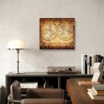 Meishe Art Vintage Old World Map Poster Print Art 1733 Nautical Sailing Ship Map Home Wall Decor(45.7cm x 40.9cm) [Unknown Binding]