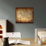 Meishe Art Vintage Old World Map Poster Print Art 1733 Nautical Sailing Ship Map Home Wall Decor(45.7cm x 40.9cm) [Unknown Binding]