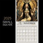 Fubsta Warrior Goddess 2025 Moon Phase Calendar,Greek Mythology Goddess Lunar Calendar 2025 Wall Calendar,Home Wall Decor for Greek mythology Lovers