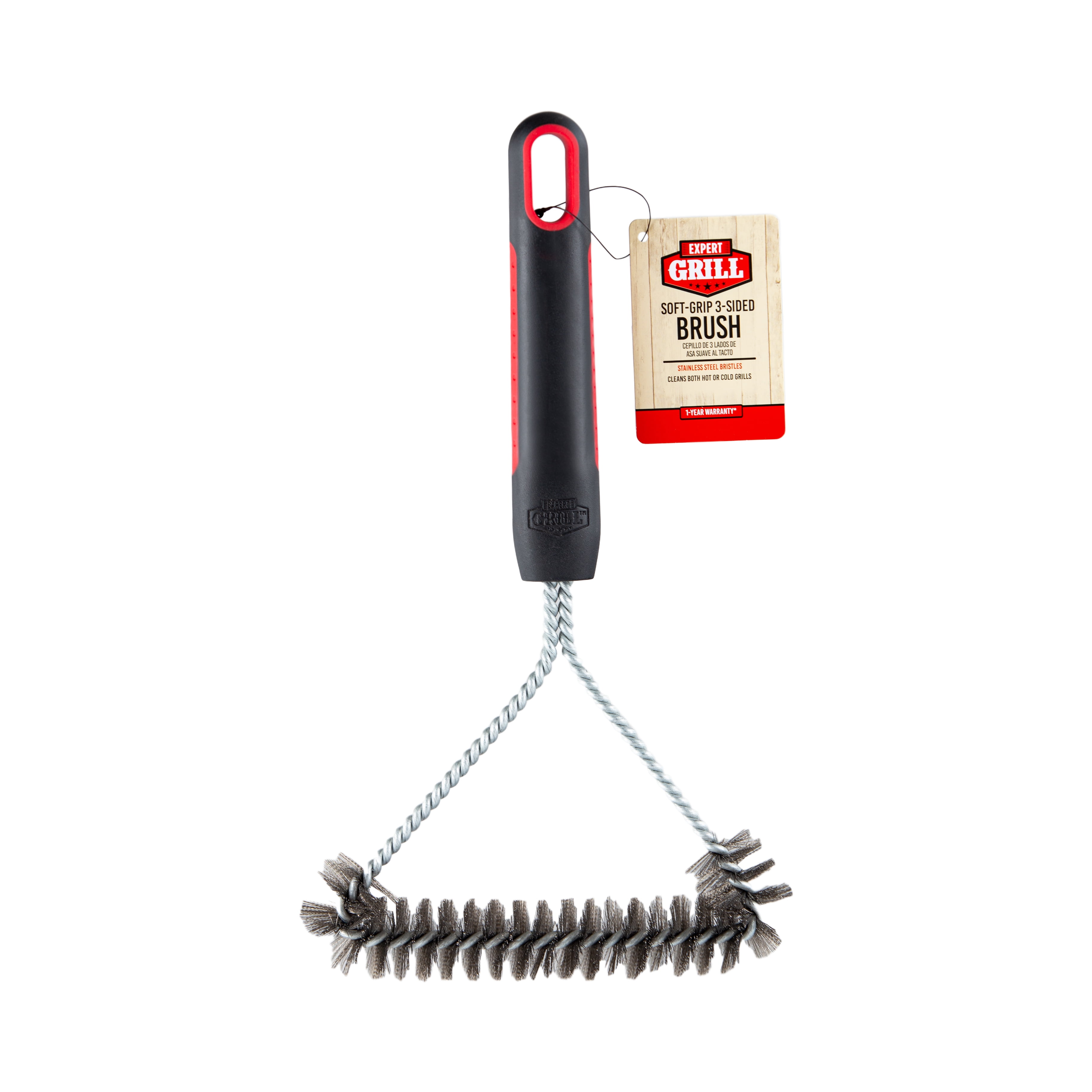 Small 3-Sided Grill Brush: Expert Guides with Soft Handle