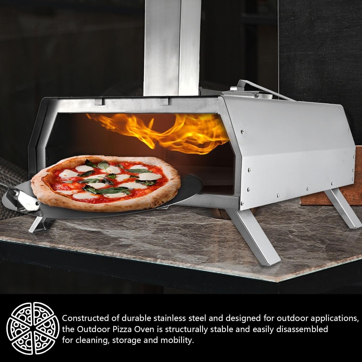 Portable 13" Multi-Fuel Rotatable Pizza Oven