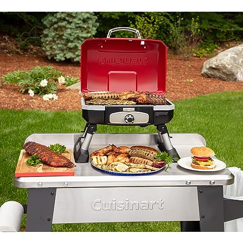 Portable Tabletop Propane Gas Grill, Red by Cuisinart
