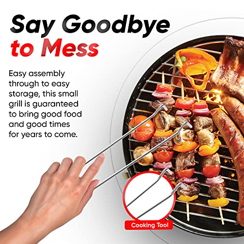 Portable Dual Venting BBQ Grill with 3-Point Lid Lock
