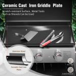 Portable 3-Burner Tabletop Gas Griddle Grill
