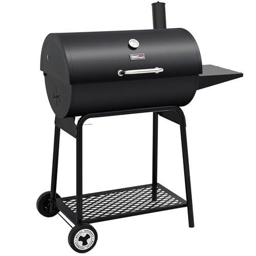 30" Barrel Charcoal Grill with Side Table - Royal Gourmet