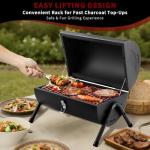 DNKMOR BLACK Portable Tabletop Charcoal BBQ Grill