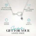 Pickleball Gift for Women, Pickleball Lariat Necklace, Pickleball Jewelry, Silver Pickleball Paddle Pendant, Womens Pickleball Gift