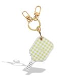 Sonix Keychain Case Compatible with Apple AirTag | Protective AirTag Cover Keychain | Checkmate Green Pickleball Paddle | Pickleball Green