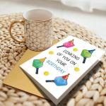 Chenive Funny Pickleball Birthday Card for Men Women, Hilarious Sport Themed Birthday Pun Card for Him Her, Dinking Of You On Your Birthday