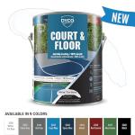 DYCO Court & Floor Anti-Slip Coating - Slip-Resistant Pavement, Cement & Concrete Paint for Pickleball, Tennis & Basketball Courts, Exceeds ADA Standards for Safety Areas (White, 1 Gallon)