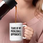Panvola Tears of My Pickleball Opponents Sports Player Coffee Mug Ceramic Cup Novelty Drinkware (15 oz, White)