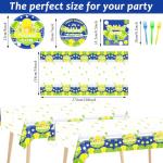 24 Guests Pickleball Party Decorations Supplies Pickleballs Party Tableware Set Pickle ball Player Themed Tablecloths Birthday Disposable Plates and Napkin for Baby Shower Brithday Decorations