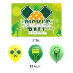Pickleball Birthday Party Decorations Pickleball Party Supplies Includes Pickball Birthday Banner Backdrop Hanging Swirls Cake Cupcake Toppers Balloons for Pickball Party Favor Decorations