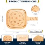 Pickleball Drink Coasters, 4/Pack, Pickleball Gift, Party Decoration, Birch Wood Coaster Set, 3.5 x 3.5”, Paddle Shape with Handle, Varnished Finish