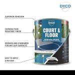 DYCO Court & Floor Anti-Slip Coating - Slip-Resistant Pavement, Cement & Concrete Paint for Pickleball, Tennis & Basketball Courts, Exceeds ADA Standards for Safety Areas (White, 1 Gallon)