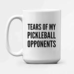Panvola Tears of My Pickleball Opponents Sports Player Coffee Mug Ceramic Cup Novelty Drinkware (15 oz, White)