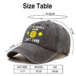 Pishovi Pickleball Hair Don't Care Fun Distressed Washed Black Baseball Cap, Vintage Adjustable Cotton Cap, Funny Retirement Gift for Man Woman, Birthday Gifts for Dad Grandpa Pickleball Lover