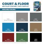 DYCO Court & Floor Anti-Slip Coating - Slip-Resistant Pavement, Cement & Concrete Paint for Pickleball, Tennis & Basketball Courts, Exceeds ADA Standards for Safety Areas (White, 1 Gallon)