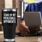 Panvola Tears of My Pickleball Opponents Tumbler Sports Player Coach Gifts Vacuum Insulated Stainless Steel Tumbler With Removable Lid And Straw (30 oz)