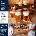 Pickleball Drink Coasters, 4/Pack, Pickleball Gift, Party Decoration, Birch Wood Coaster Set, 3.5 x 3.5”, Paddle Shape with Handle, Varnished Finish