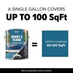 DYCO Court & Floor Anti-Slip Coating - Slip-Resistant Pavement, Cement & Concrete Paint for Pickleball, Tennis & Basketball Courts, Exceeds ADA Standards for Safety Areas (White, 1 Gallon)
